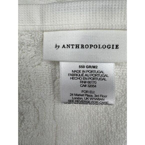 New Anthropologie Roseto Velour Towel Set of 2 Ivory - Picture 7 of 7